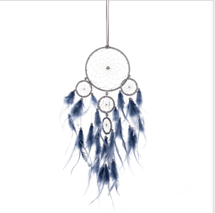 Handmade Dream Catcher With Light Room Decor Feather Weaving Wind Chimes Religious Mascot