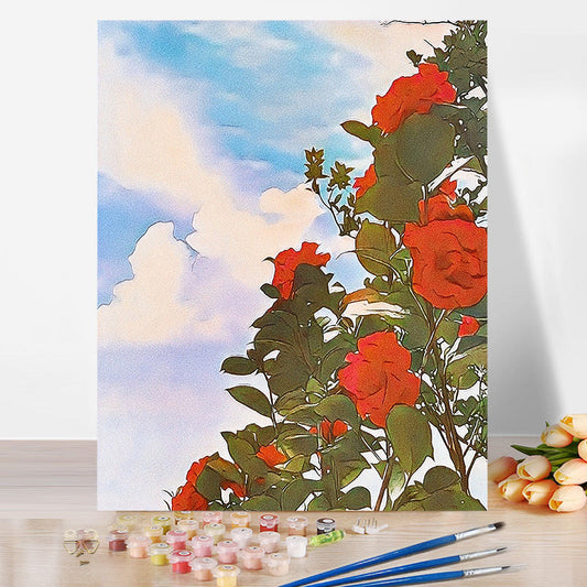 Rose Flower No Framed DIY Oil Painting By Numbers Canvas Wall Art For Living Room Home Decor 40*50CM