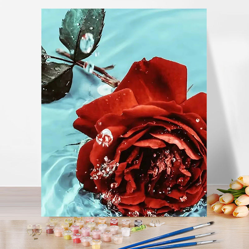 Rose Flower No Framed DIY Oil Painting By Numbers Canvas Wall Art For Living Room Home Decor 40*50CM