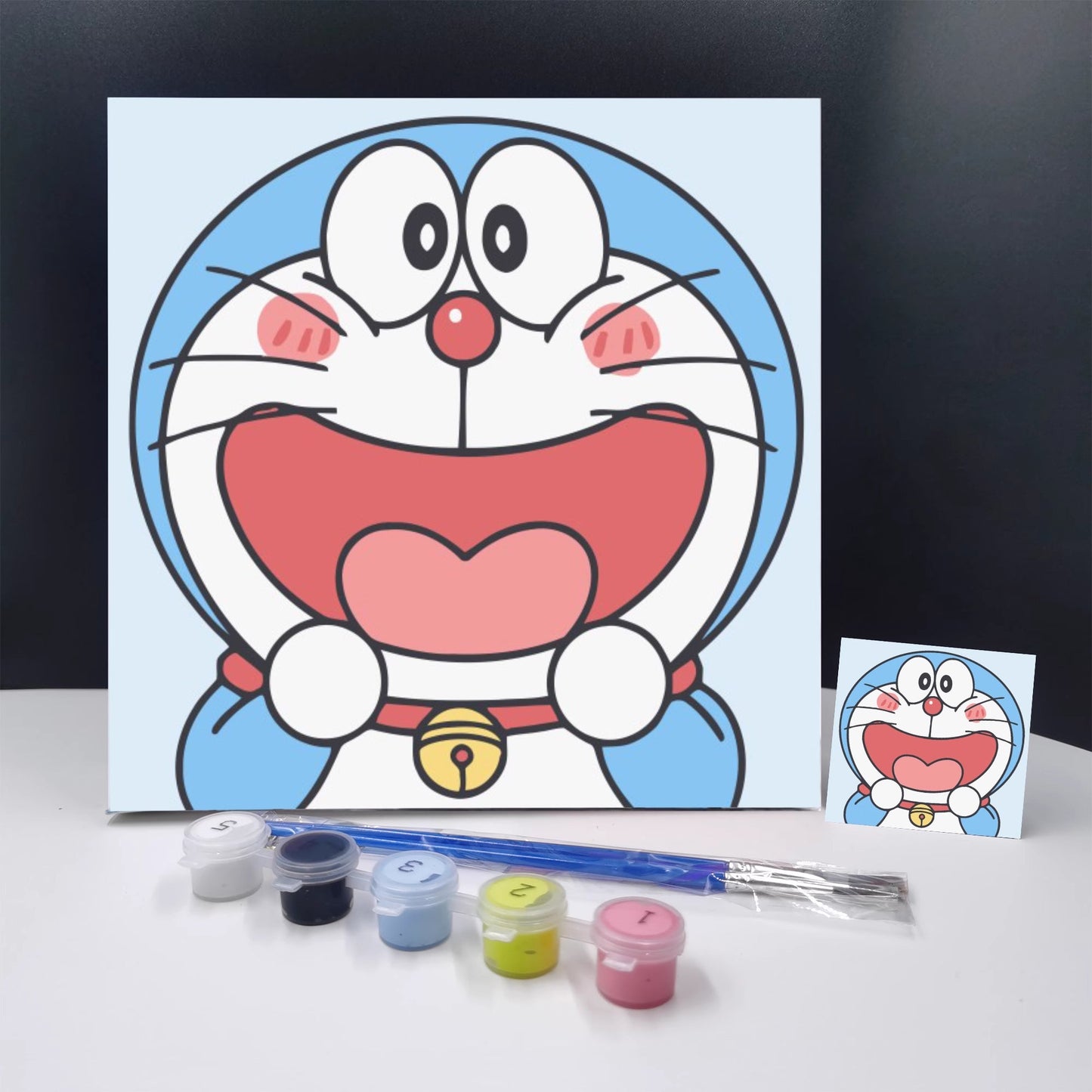 20x20CM Doraemon - Kids with Framed DIY Oil Painting By Numbers