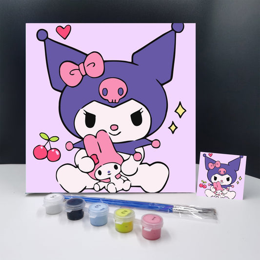 20x20CM Kuromi - Kids with Framed DIY Oil Painting By Numbers