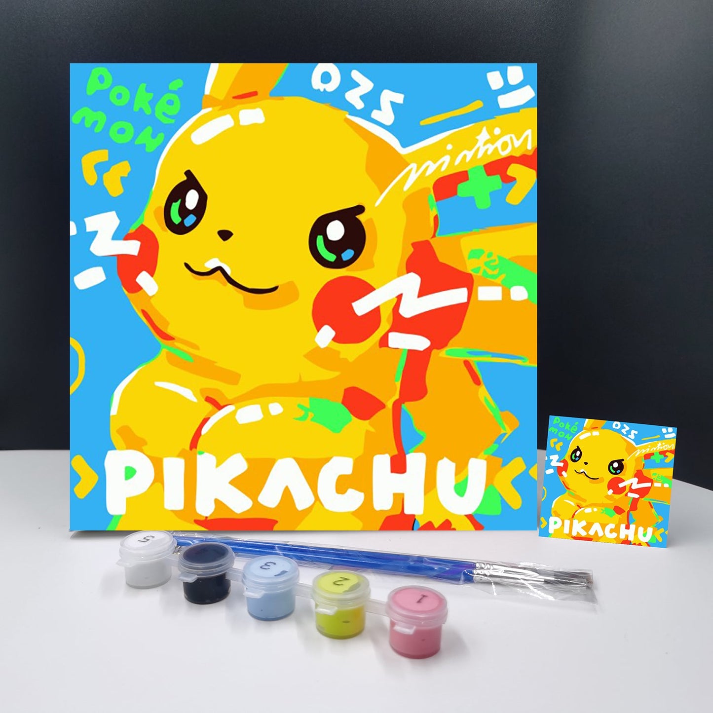 20x20CM Pikachu - Kids with Framed DIY Oil Painting By Numbers