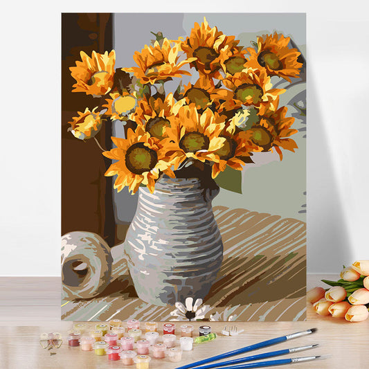 40*50CM Sunflower No Framed DIY Oil Painting By Numbers