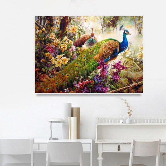 60x100CM -  Peacock DIY 5D Full Diamond Painting No Frame