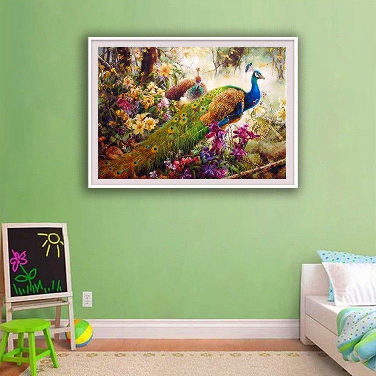 60x100CM -  Peacock DIY 5D Full Diamond Painting No Frame